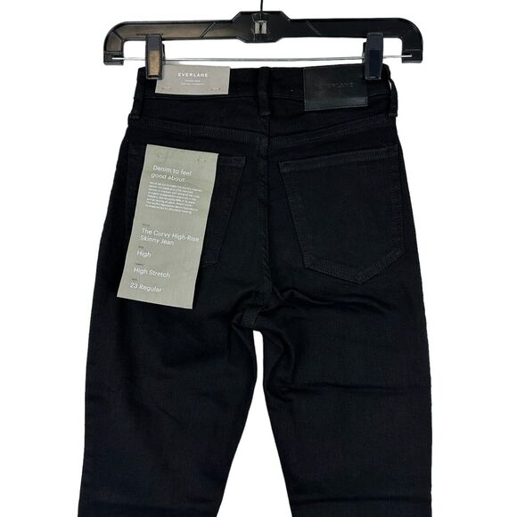 Everlane Jeans Curvy Authentic Stretch High Rise Skinny Womens 23 Ankle Black - Picture 5 of 8